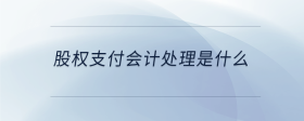 股權(quán)支付會計處理是什么