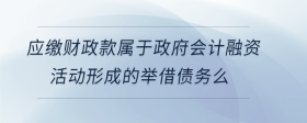 應(yīng)繳財(cái)政款屬于政府會(huì)計(jì)融資活動(dòng)形成的舉借債務(wù)么