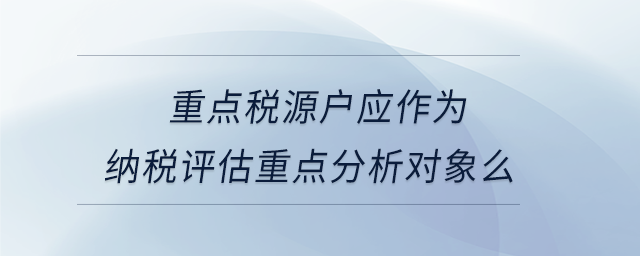 重點(diǎn)稅源戶應(yīng)作為納稅評(píng)估重點(diǎn)分析對(duì)象么