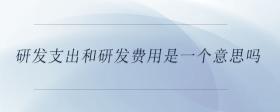 研發(fā)支出和研發(fā)費(fèi)用是一個(gè)意思嗎