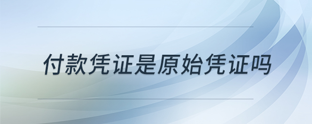付款憑證是原始憑證嗎