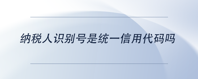 中級會計納稅人識別號是統(tǒng)一信用代碼嗎