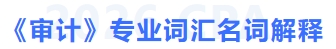 審計專業(yè)詞匯名詞解釋