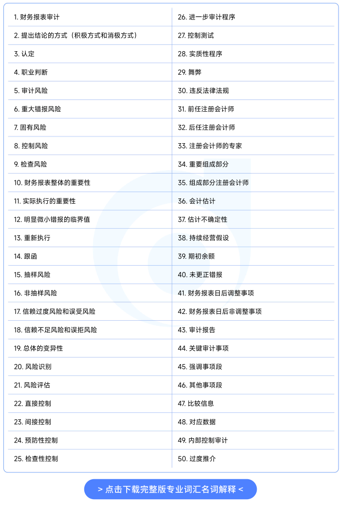 26年注會《審計》專業(yè)詞匯名詞解釋_01