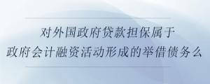 對外國政府貸款擔(dān)保屬于政府會計(jì)融資活動形成的舉借債務(wù)么