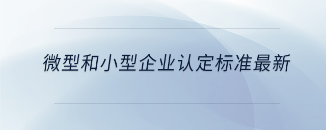 微型和小型企業(yè)認定標準最新