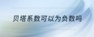貝塔系數可以為負數嗎