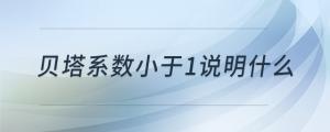 貝塔系數(shù)小于1說(shuō)明什么