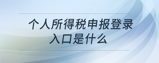 個人所得稅申報登錄入口是什么