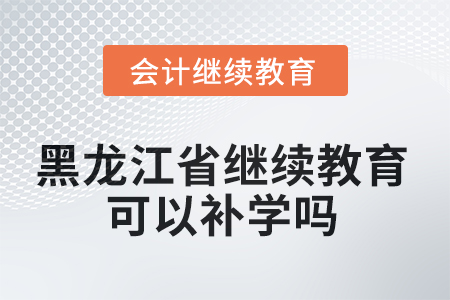 2025年黑龍江省會計繼續(xù)教育可以補學嗎？