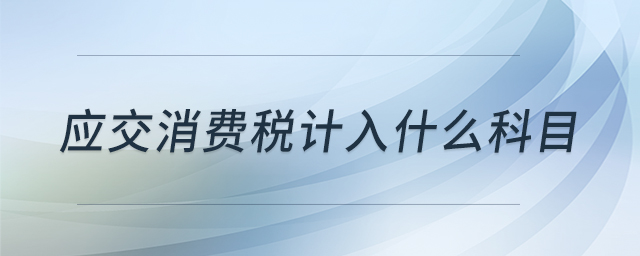 應交消費稅計入什么科目