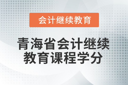 2025年青海省會計(jì)繼續(xù)教育課程學(xué)分