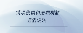 銷項稅額和進項稅額通俗說法