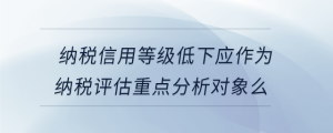 納稅信用等級低下應(yīng)作為納稅評估重點分析對象么