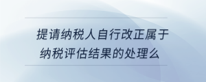 提請納稅人自行改正屬于納稅評估結(jié)果的處理么