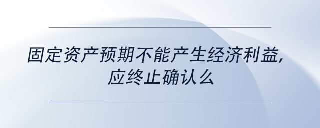 中級(jí)會(huì)計(jì)固定資產(chǎn)預(yù)期不能產(chǎn)生經(jīng)濟(jì)利益，應(yīng)終止確認(rèn)么