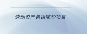 速動(dòng)資產(chǎn)包括哪些項(xiàng)目