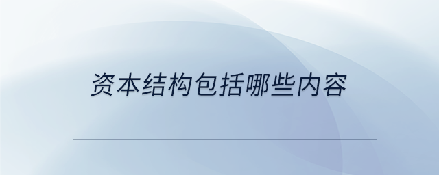 資本結(jié)構(gòu)包括哪些內(nèi)容