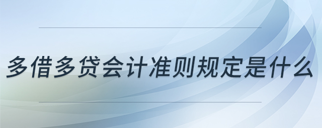 多借多貸會(huì)計(jì)準(zhǔn)則規(guī)定是什么