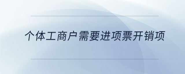 個體工商戶需要進項票開銷項