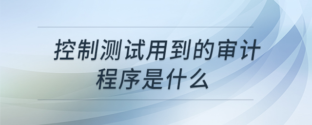 控制測試用到的審計程序是什么