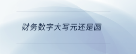 財(cái)務(wù)數(shù)字大寫元還是圓