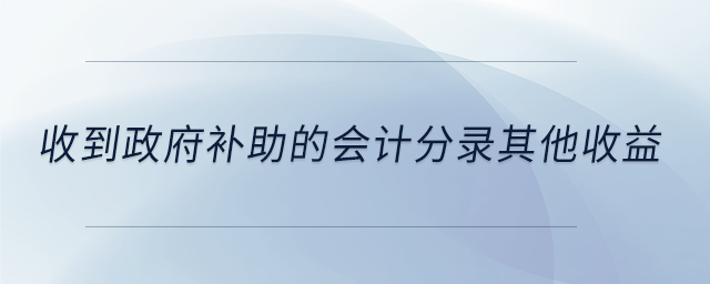 收到政府補助的會計分錄其他收益