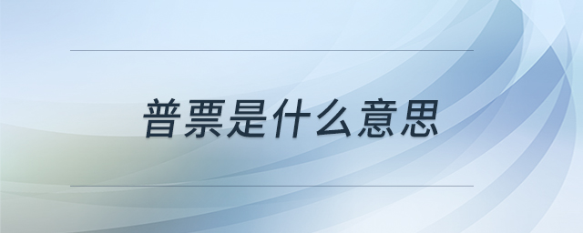 普票是什么意思