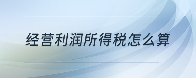 經(jīng)營利潤所得稅怎么算