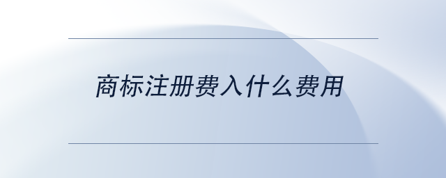 中級會計商標(biāo)注冊費入什么費用