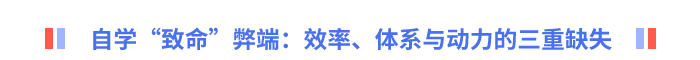 自學(xué)“致命”弊端：效率、體系與動(dòng)力的三重缺失