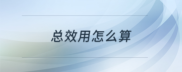 總效用怎么算