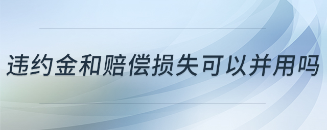 違約金和賠償損失可以并用嗎