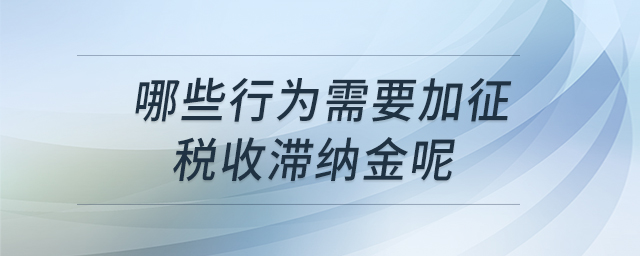 哪些行為需要加征稅收滯納金呢