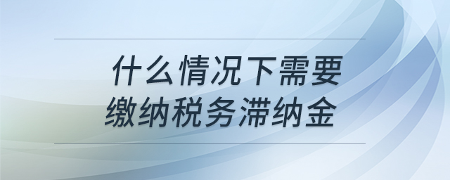 什么情況下需要繳納稅務(wù)滯納金