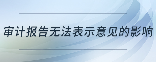 審計報告無法表示意見的影響