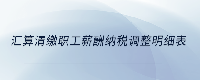 匯算清繳職工薪酬納稅調(diào)整明細表