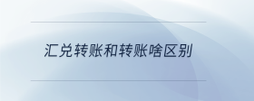 匯兌轉(zhuǎn)賬和轉(zhuǎn)賬啥區(qū)別
