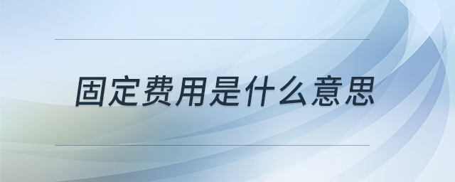固定費(fèi)用是什么意思