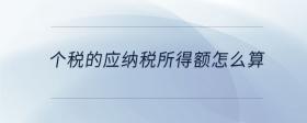 個(gè)稅的應(yīng)納稅所得額怎么算