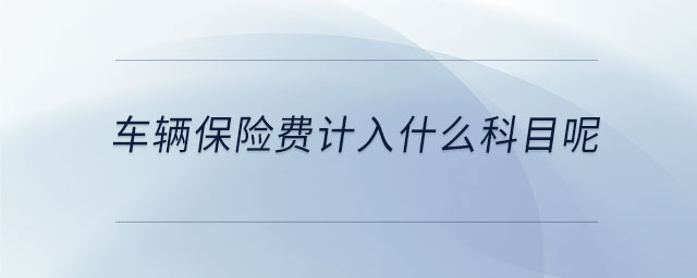 車輛保險(xiǎn)費(fèi)計(jì)入什么科目呢