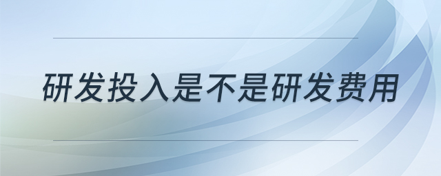 研發(fā)投入是不是研發(fā)費(fèi)用