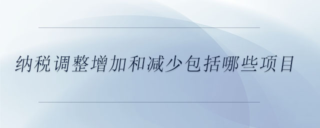 納稅調(diào)整增加和減少包括哪些項目