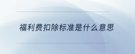 福利費(fèi)扣除標(biāo)準(zhǔn)是什么意思