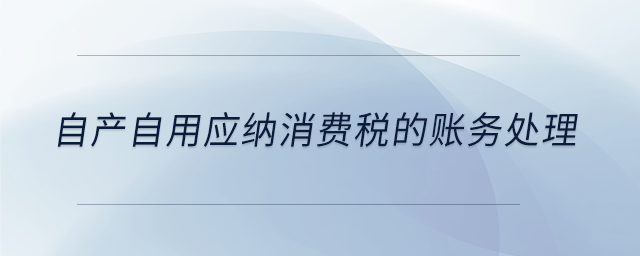 自產(chǎn)自用應(yīng)納消費(fèi)稅的賬務(wù)處理