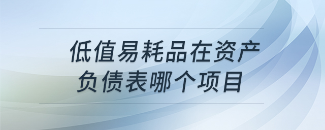 低值易耗品在資產(chǎn)負(fù)債表哪個項目