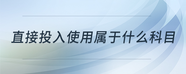 直接投入使用屬于什么科目