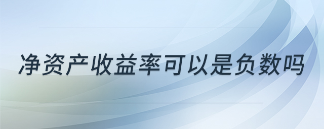 凈資產(chǎn)收益率可以是負數(shù)嗎