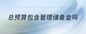 總預(yù)算包含管理儲(chǔ)備金嗎