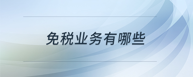 免稅業(yè)務有哪些